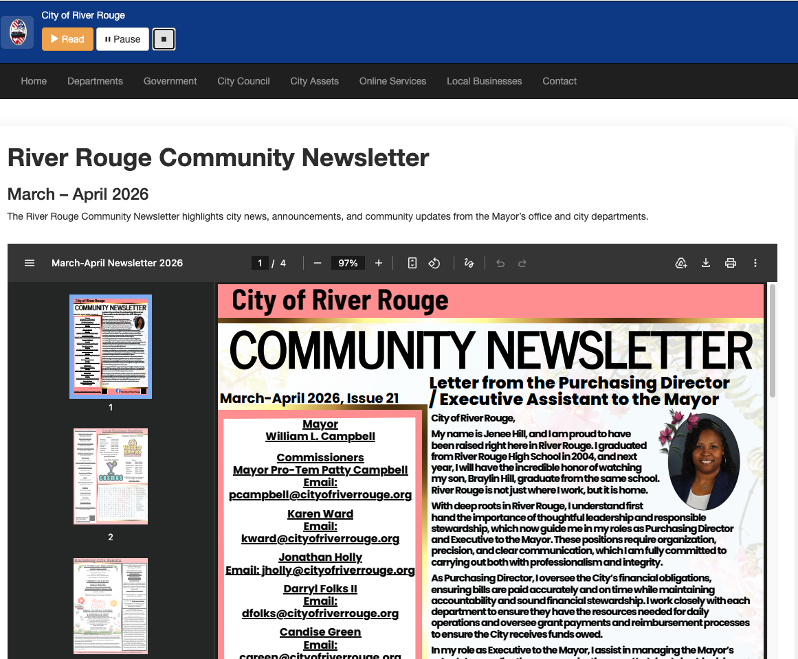 Community newsletter preview